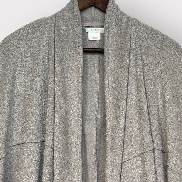 Shimera Open Cardigan Women M Gray Waterfall Fleece Dolman Sleeve Stretch D10 - Picture 2 of 11